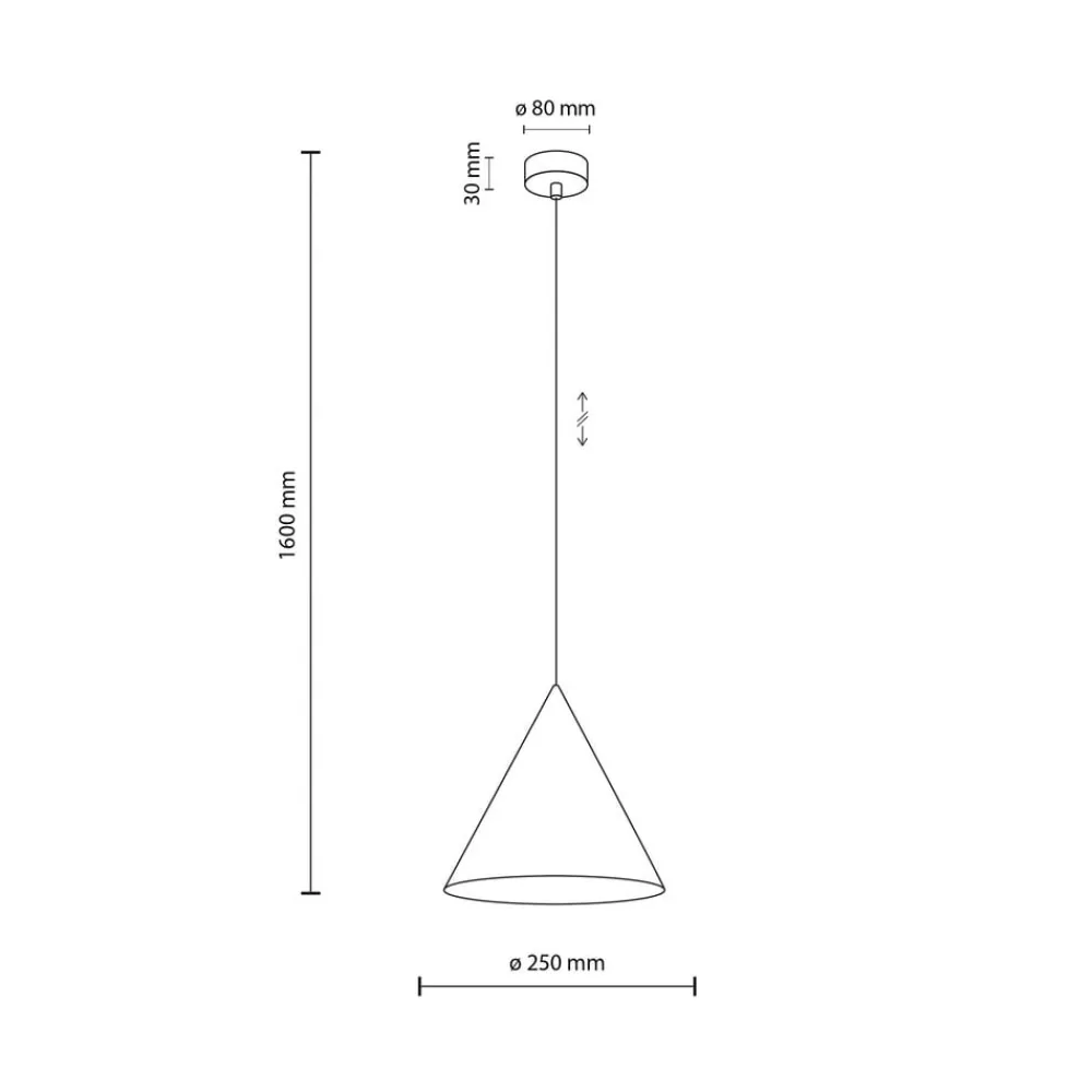 Pendellamper ^ TK Lighting Hængelampe Cono, 1 lyskilde, Ø 25 cm, gul, E27