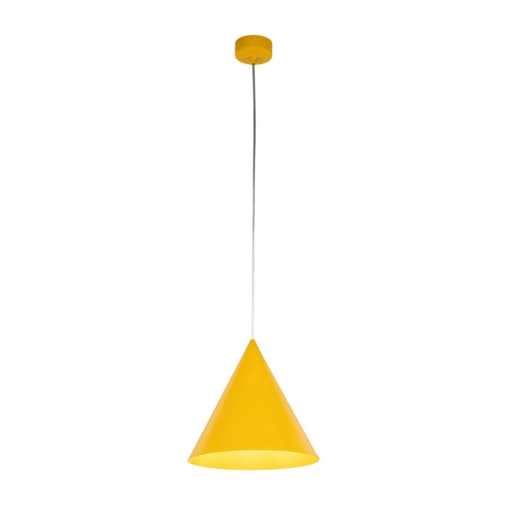 Pendellamper ^ TK Lighting Hængelampe Cono, 1 lyskilde, Ø 25 cm, gul, E27
