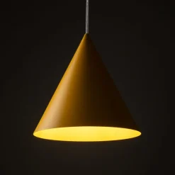 Pendellamper ^ TK Lighting Hængelampe Cono, 1 lyskilde, Ø 25 cm, gul, E27