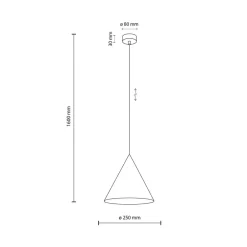 TK Lighting Pendellamper > Hængelampe Cono, 1 lyskilde, Ø 25 cm, mint, E27