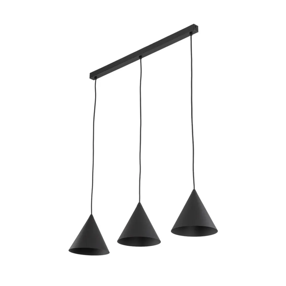 Pendellamper ^ TK Lighting Hængelampe Cono, 3 lyskilder, sort, E27