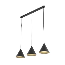 Pendellamper ^ TK Lighting Hængelampe Cono, 3 lyskilder, sort, E27