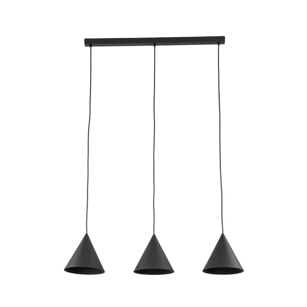 Pendellamper ^ TK Lighting Hængelampe Cono, 3 lyskilder, sort, E27