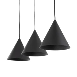 Pendellamper ^ TK Lighting Hængelampe Cono, 3 lyskilder, sort, E27