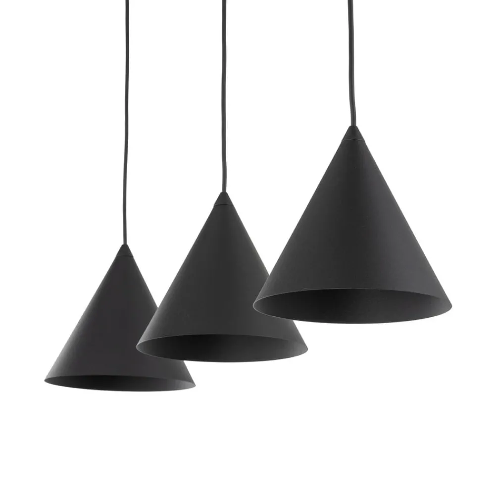 Pendellamper ^ TK Lighting Hængelampe Cono, 3 lyskilder, sort, E27