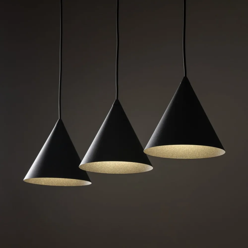 Pendellamper ^ TK Lighting Hængelampe Cono, 3 lyskilder, sort, E27