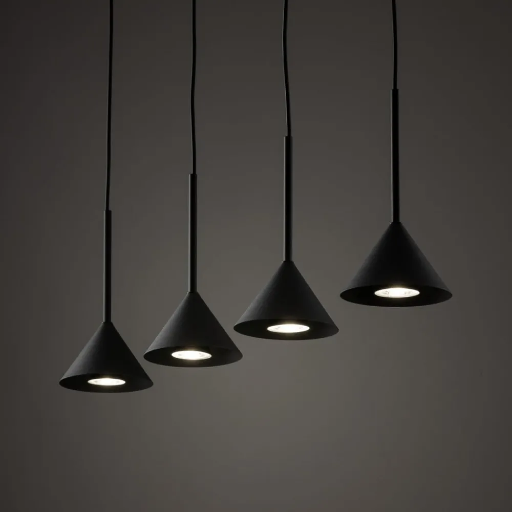 TK Lighting Pendellamper|Pendellamper > Hængelampe Cono Mini, 4 lyskilder, sort, E27