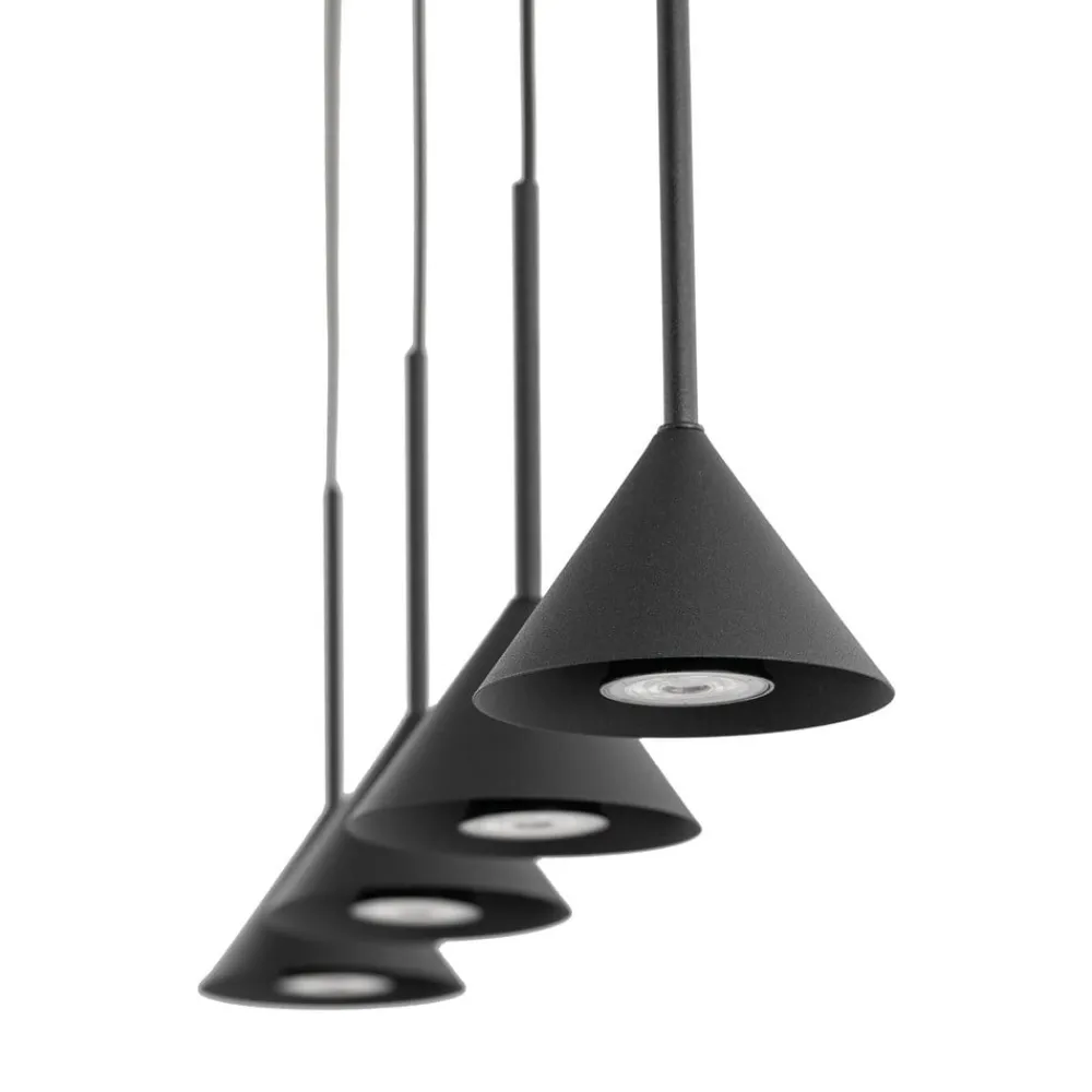 TK Lighting Pendellamper|Pendellamper > Hængelampe Cono Mini, 4 lyskilder, sort, E27