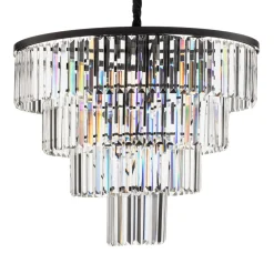 Nowodvorski Lighting Pendellamper|Pendellamper > Hængelampe Cristal, transparent/sort, Ø 71 cm