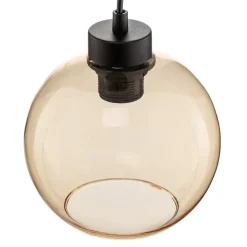 TK Lighting Pendellamper|Pendellamper > Hængelampe Cubus, Ø 50 cm, 3 lyskilder, klar/honningbrun, glas