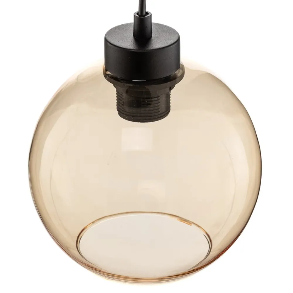 TK Lighting Pendellamper|Pendellamper > Hængelampe Cubus, Ø 50 cm, 3 lyskilder, klar/honningbrun, glas