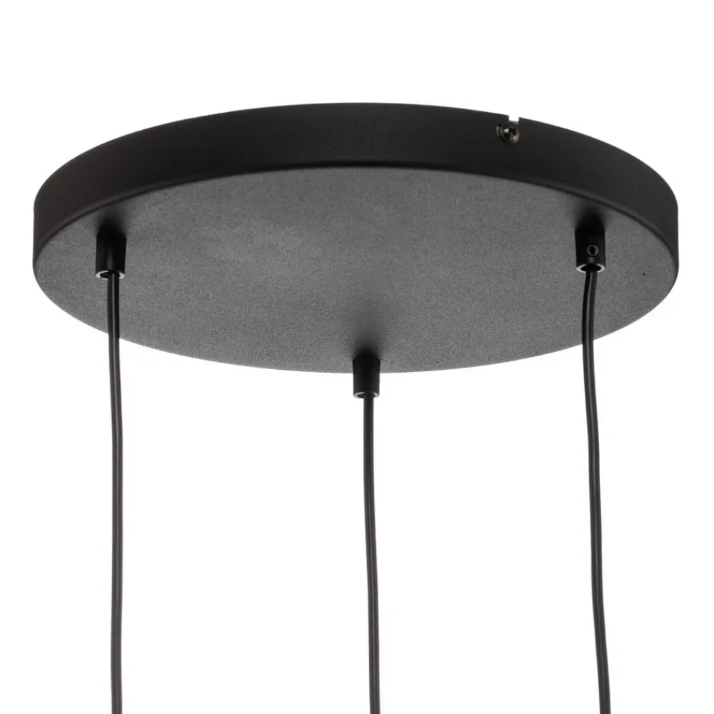TK Lighting Pendellamper|Pendellamper > Hængelampe Cubus, Ø 50 cm, 3 lyskilder, klar/honningbrun, glas