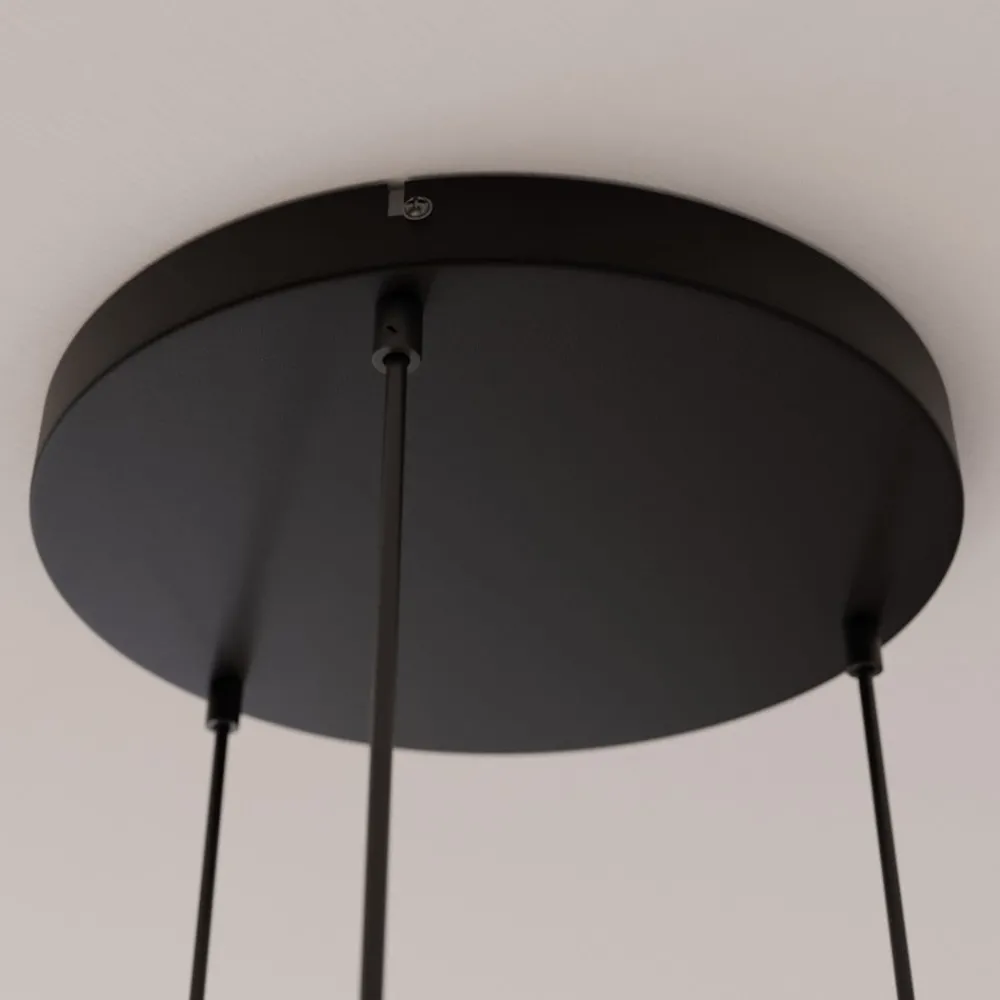 TK Lighting Pendellamper|Pendellamper > Hængelampe Cubus, Ø 50 cm, 3 lyskilder, klar/honningbrun, glas