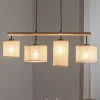 Pendellamper ^ TK Lighting Hængelampe Deva Nature, 4 lyskilder, tekstil