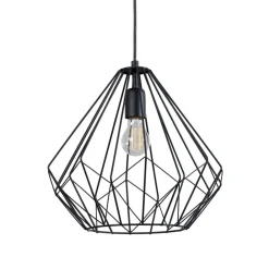 Opviq Gang|Pendellamper > Hængelampe Diamond, sort, metal, Ø 37 cm, E27