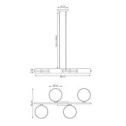 EMIBIG LIGHTING Pendellamper > Hængelampe Drumz 4, brun, stof/stål, længde 80 cm, E14