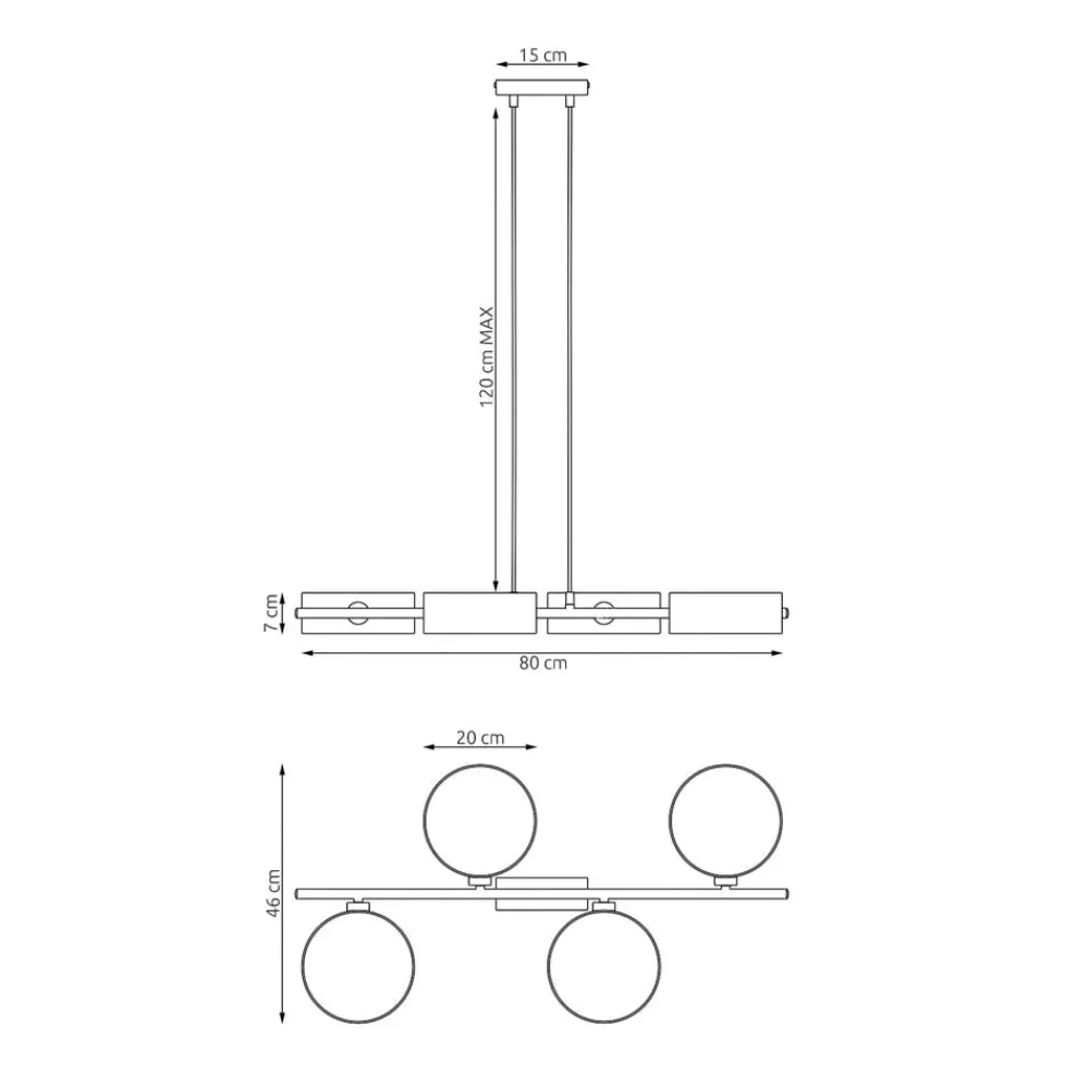 EMIBIG LIGHTING Pendellamper > Hængelampe Drumz 4, brun, stof/stål, længde 80 cm, E14
