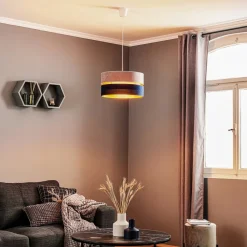 Duolla Pendellamper > Hængelampe Duo marineblå/grå/guld Ø40cm 1flammig