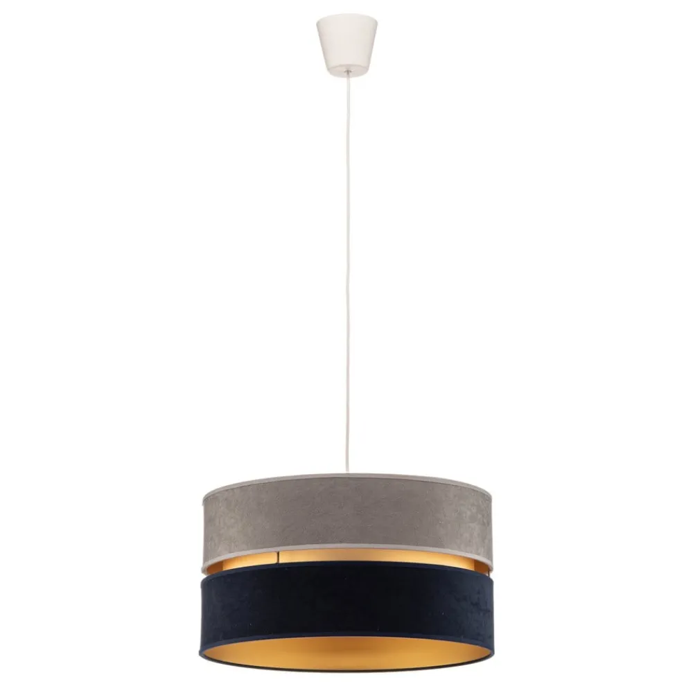 Duolla Pendellamper > Hængelampe Duo marineblå/grå/guld Ø40cm 1flammig