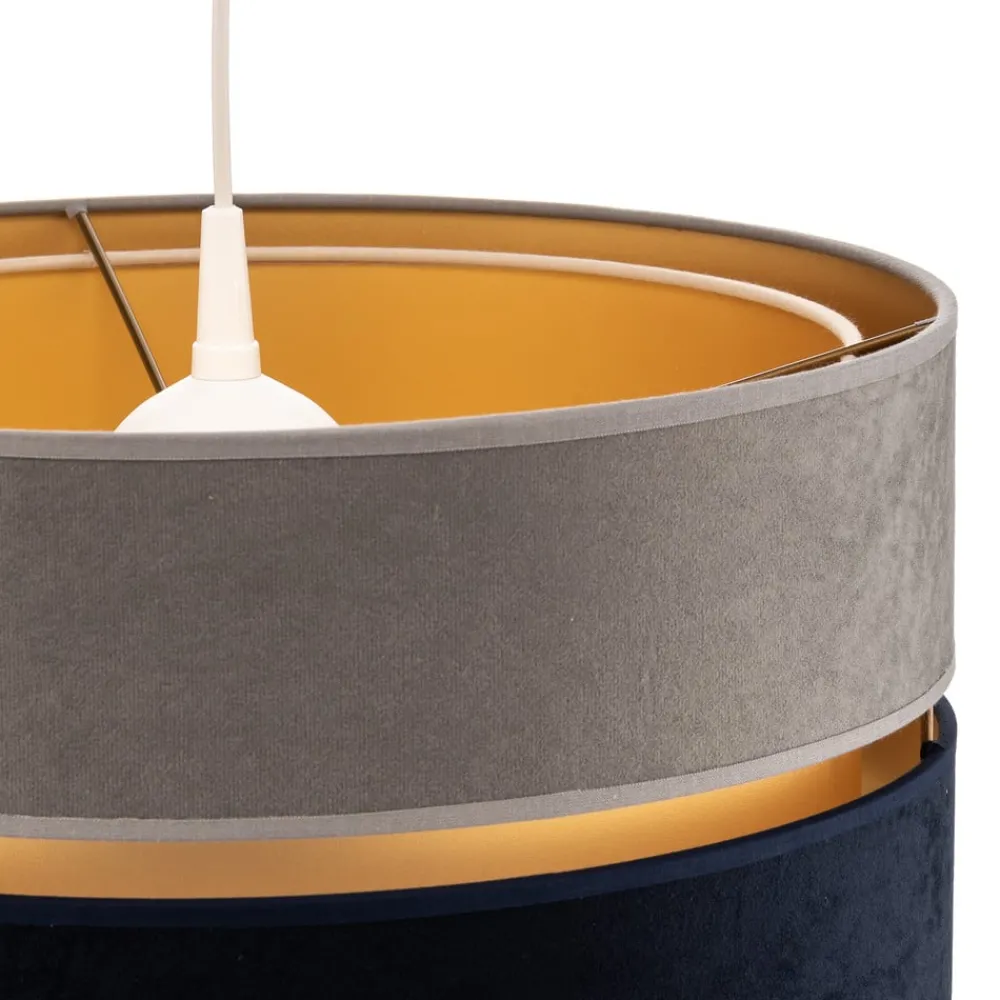 Duolla Pendellamper > Hængelampe Duo marineblå/grå/guld Ø40cm 1flammig