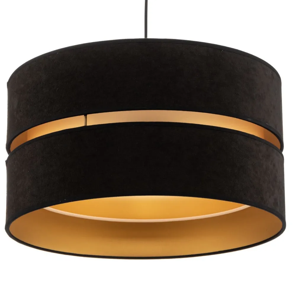 Pendellamper ^ Duolla Hængelampe Duo, sort/guld, Ø40cm, 1 lyskilde