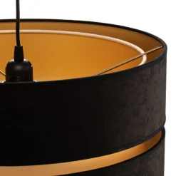 Pendellamper ^ Duolla Hængelampe Duo, sort/guld, Ø40cm, 1 lyskilde