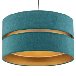Pendellamper ^ Duolla Hængelampe Duo, turkis/guld, Ø40cm, 1 lyskilde