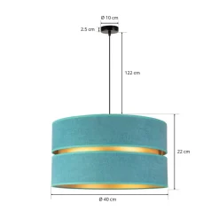 Pendellamper ^ Duolla Hængelampe Duo, turkis/guld, Ø40cm, 1 lyskilde