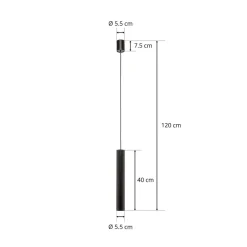 Nowodvorski Lighting Pendellamper > Hængelampe Eye, 1 lyskilde, sort, skærmhøjde 40 cm