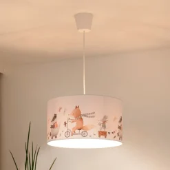 Pendellamper ^ Duolla Hængelampe Ferdi Kids, tekstil, hvid, farvet