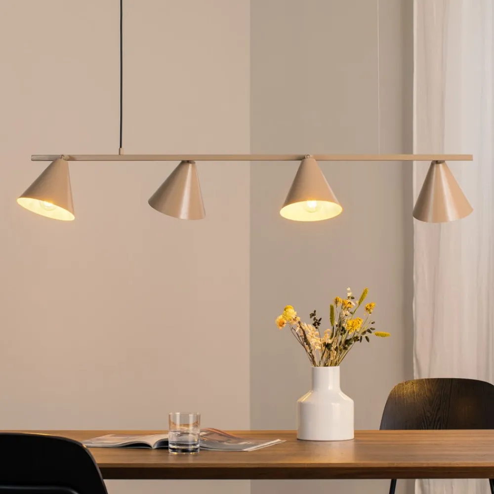 Pendellamper|Pendellamper ^ ALDEX Hængelampe Form 4, beige, metal, 4 lyskilder, kegle, E27