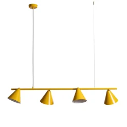 Pendellamper|Pendellamper ^ ALDEX Hængelampe form 4, gul, metal, 4 lyskilder, kegle, E27