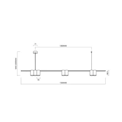 Eko-Light Arbejdsrum/Kontor|Pendellamper > Hængelampe Genesis, aluminium sort/guld, 7 x GU10, længde 150 cm