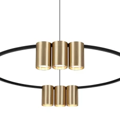Eko-Light Arbejdsrum/Kontor|Pendellamper > Hængelampe Genesis, aluminium, sort/guld, 10 x GU10, Ø 60 cm