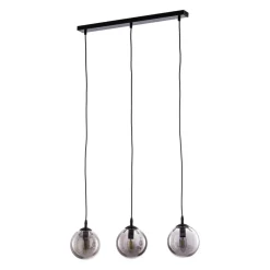 EMIBIG LIGHTING Pendellamper > Hængelampe Glassy, 3 lyskilder, lige, sort, grafit, glas
