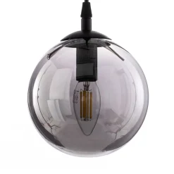 EMIBIG LIGHTING Pendellamper > Hængelampe Glassy, 3 lyskilder, lige, sort, grafit, glas