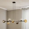 EMIBIG LIGHTING Pendellamper|Pendellamper > Hængelampe Glassy, 8 lyskilder, sort, grafit/amber/klar