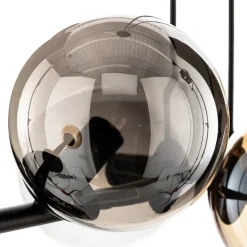 EMIBIG LIGHTING Pendellamper|Pendellamper > Hængelampe Glassy, 8 lyskilder, sort, grafit/amber/klar