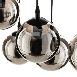EMIBIG LIGHTING Pendellamper > Hængelampe Glassy, 6 lyskilder, sort, grafit, glas, 75 cm