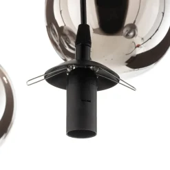 EMIBIG LIGHTING Pendellamper > Hængelampe Glassy, 6 lyskilder, sort, grafit, glas, 75 cm