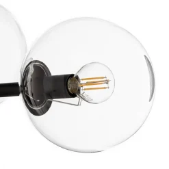 EMIBIG LIGHTING Pendellamper > Hængelampe Glassy, 6 lyskilder, sort, klar, glas, 110 cm