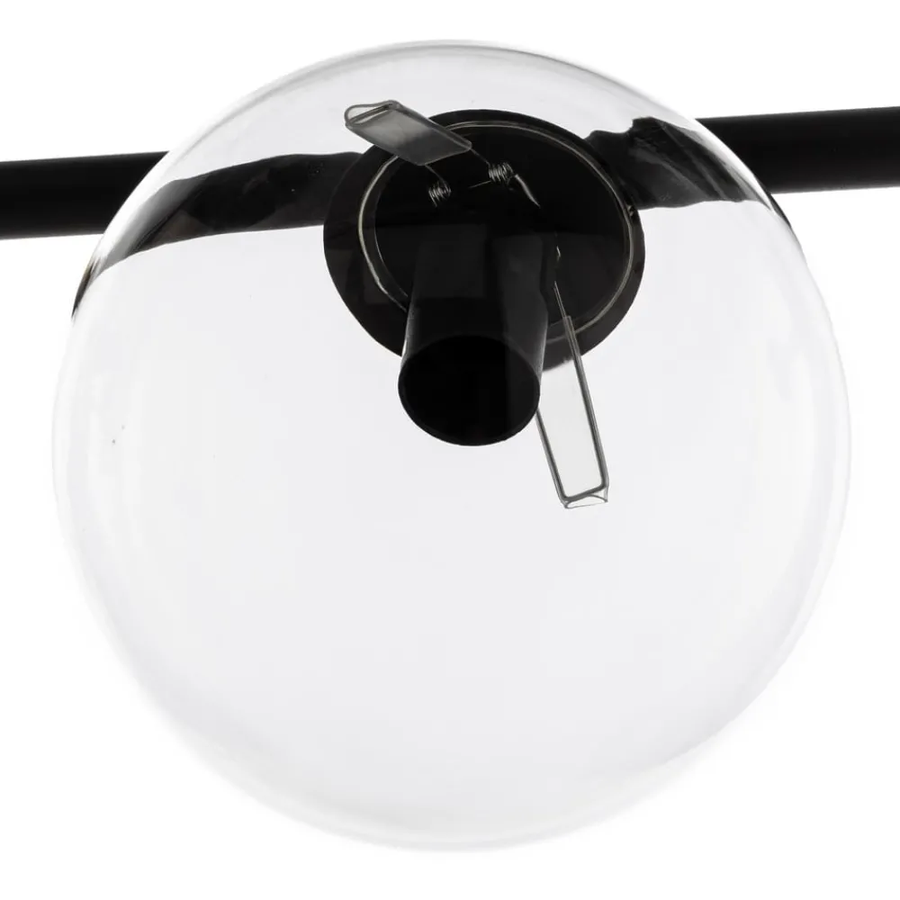 EMIBIG LIGHTING Pendellamper > Hængelampe Glassy, 8 lyskilder, sort, klar, glas, E14