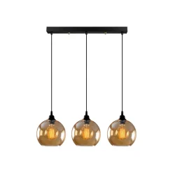 Opviq Pendellamper|Pendellamper > Hængelampe guld 022 3 lyskilder lineært glas Ø20cm