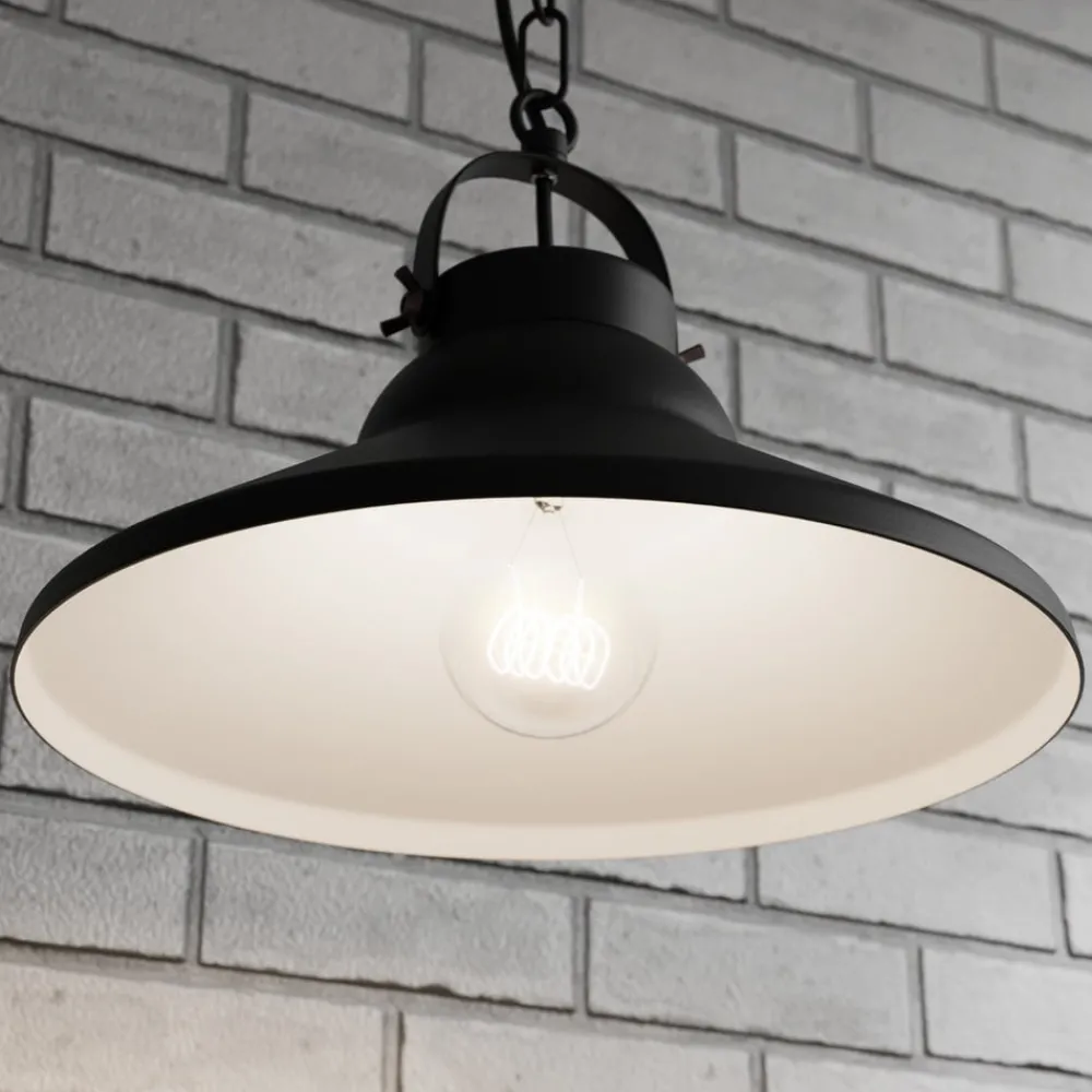 Luminex Pendellamper > Hængelampe Iron, sort/hvid