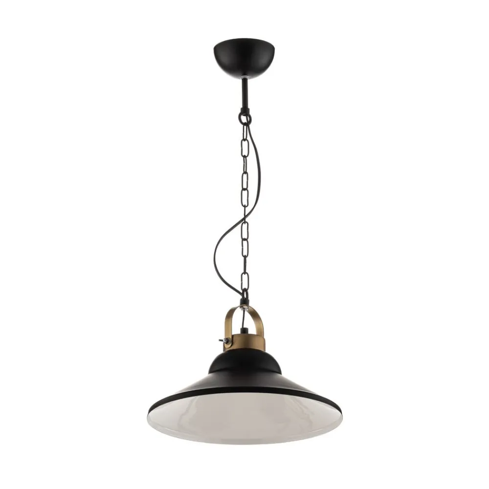 Luminex Pendellamper > Hængelampe Iron, sort/hvid/antikk messing