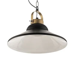 Luminex Pendellamper > Hængelampe Iron, sort/hvid/antikk messing