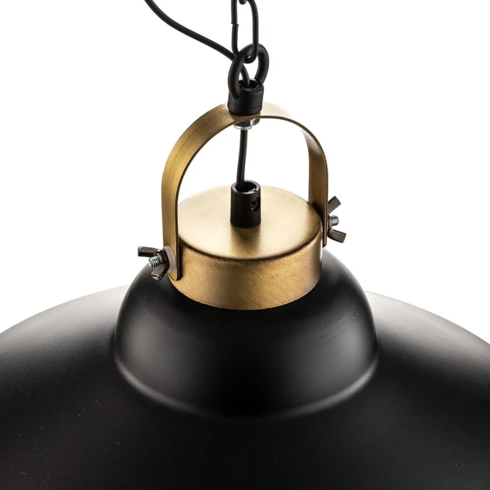 Luminex Pendellamper > Hængelampe Iron, sort/hvid/antikk messing
