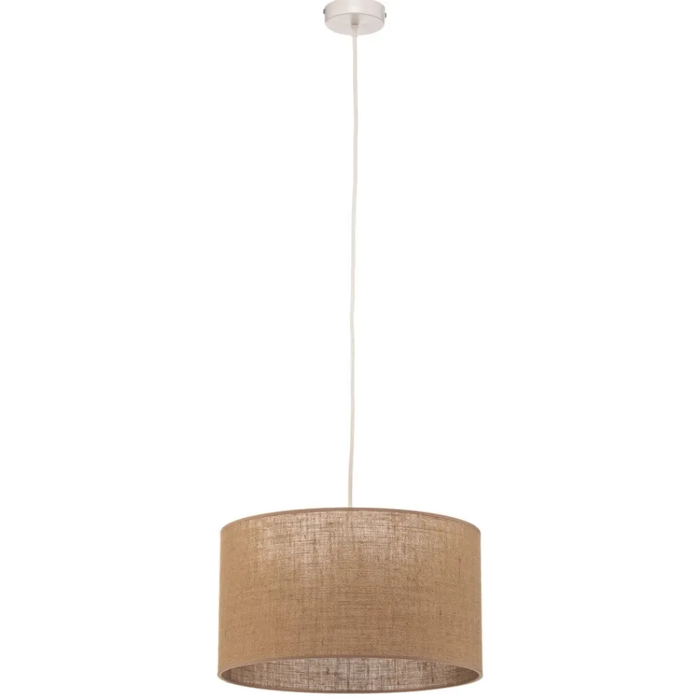 Pendellamper ^ Duolla Hængelampe Jute cylinder naturbrun Ø40cm 1 lyskilde.