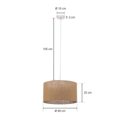 Pendellamper ^ Duolla Hængelampe Jute cylinder naturbrun Ø40cm 1 lyskilde.