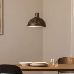 Pendellamper ^ Opviq Hængelampe Kure, sort-brun, metal, Ø 30 cm, E27
